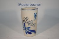 (Bild für) 0,25 l Becher Salzglasur mit Text