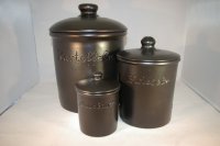 (Bild für) Set schwarz matt Kartoffel Zwiebel Knobi grade ohne Henkel