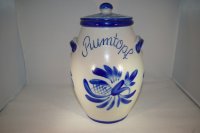 (Bild für) Rumtopf 4 Liter grau blau Salzglasur