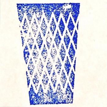 GERIPPTES GLAS ALS STEMPEL