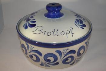 Brottopf rund grau blau ohne Henkel