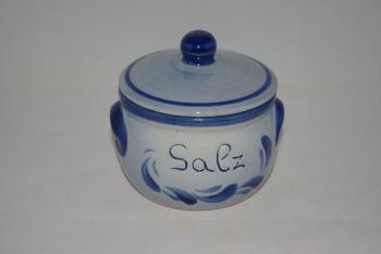 Salz Topf mittel blau grau