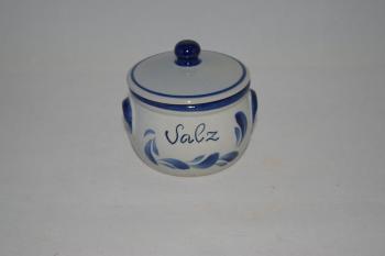 Salz Topf klein blau grau