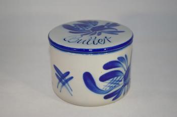 Butterkühler blau grau Salzglasur