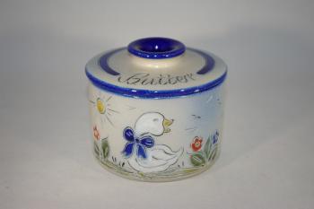 Butterkühler mit Ente blau grau Salzglasur