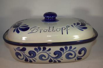Brottopf 30 cm grau blau