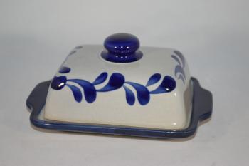 Butterdose gross grau blau