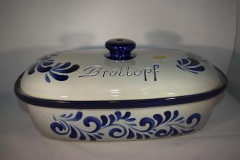 Brottopf 40 cm grau blau