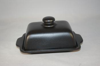 Butterdose gross schwarz matt