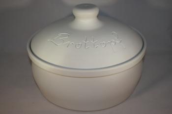 Brottopf rund weiss matt ohne Henkel